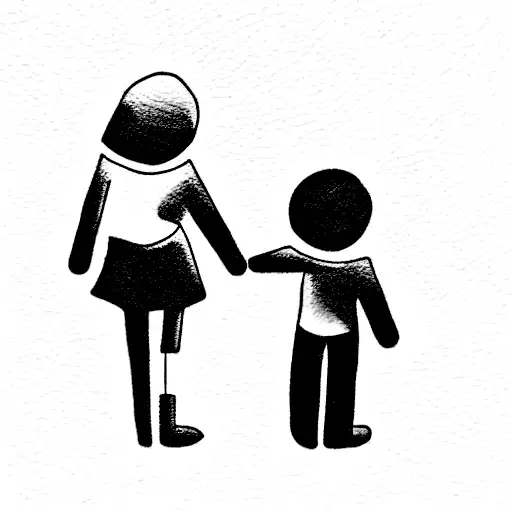 Mother And Son Walk On The Fair