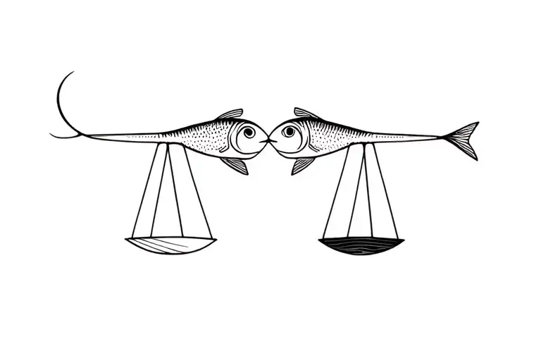 Libra And Fish Together Minimalist