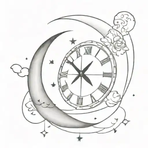 The Moon Surrounded By A Clock And Solar Plexus
