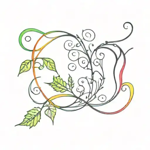 Rainbow With Vines Growing