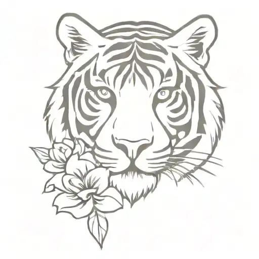 Flowers Blooming With Tiger Face