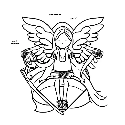 An Angel Riding A Motorcycle