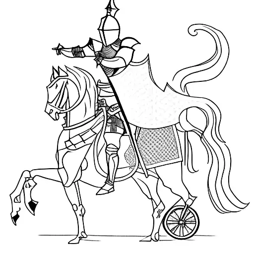 Knight Riding A Cat Into Battle