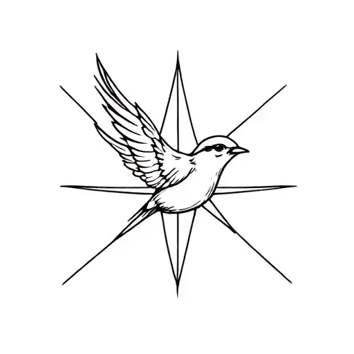 A Bird Liked To A Gothic Styled Star