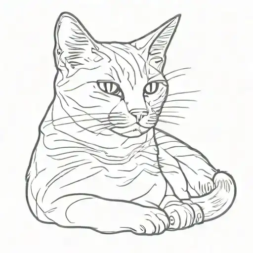 Outline Of A Cat Sitting