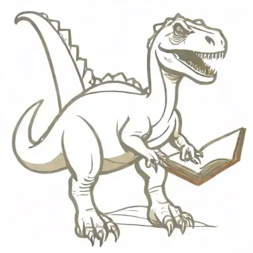 Dinosaur With Book Open
