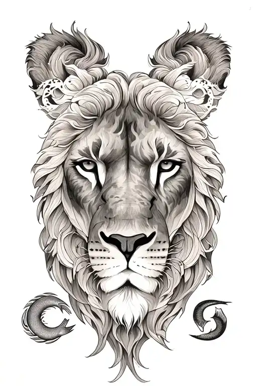 Leo Face With Pisces Symbol Incorporated