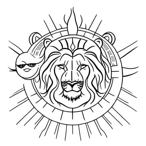 A Lionqueen Whit Her Lioness Cub Looking The Sun