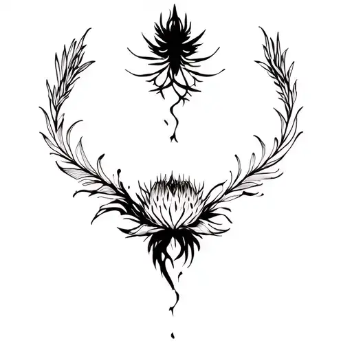 Protea And Phoenix Rising From The Ashes