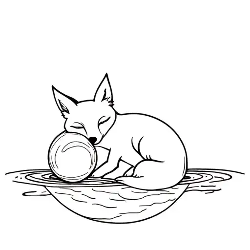 Fox Sleeping Over A Magic Ball