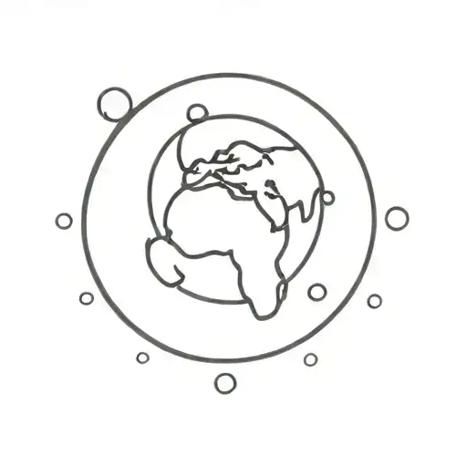 Pawprint With Globe Surrounded