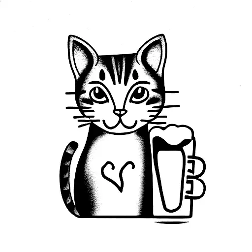 Cat And Beer