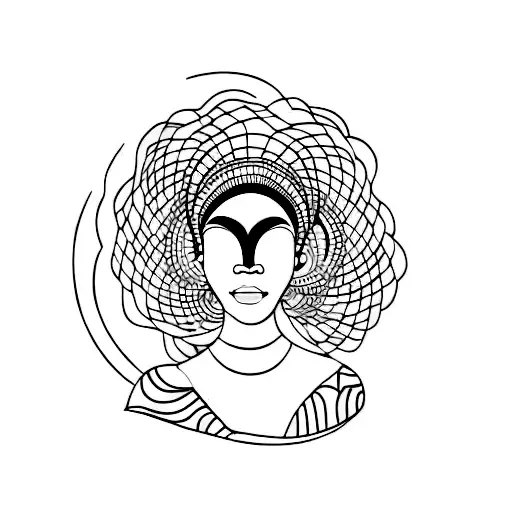 African Woman Outline