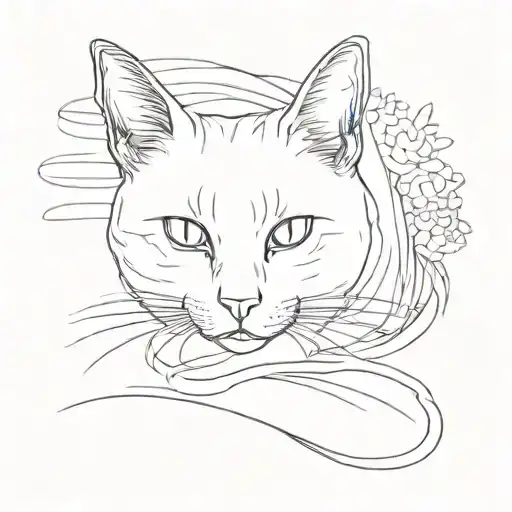 Silhouette Of A Cat Sitting Alone