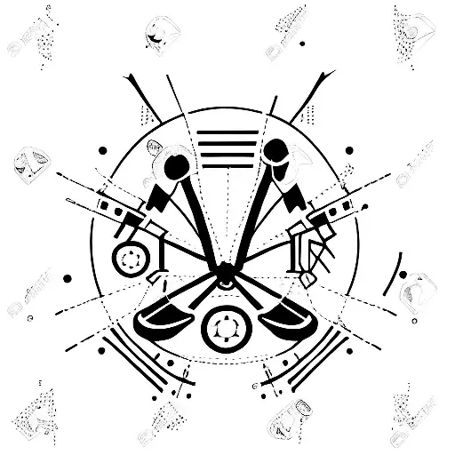 A Patchwork Pattern With Sport Equipment