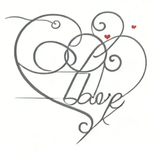 Capital L In Script With Two Love Hearts