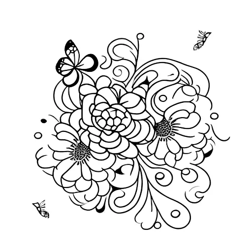 Dainty Floral And Butterfly Wrap Around