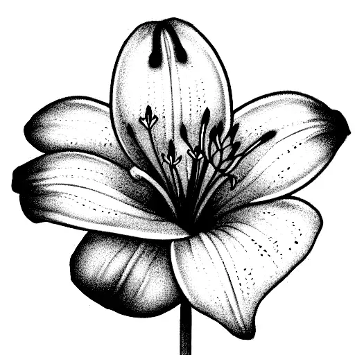 Lily With Lily Name On The Stem