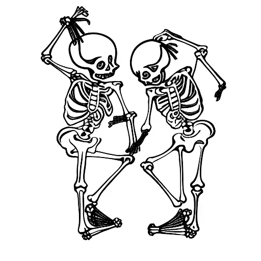 Skeleton Dancing With Woman