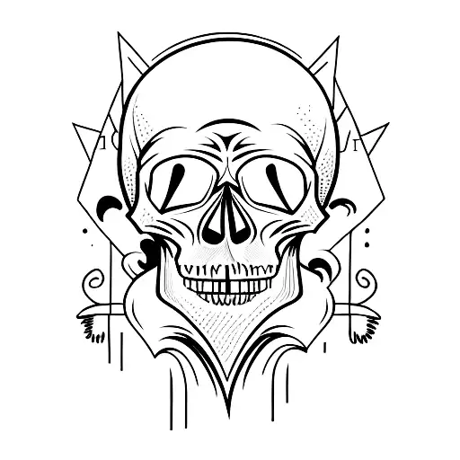 Skull With Mountain For Head