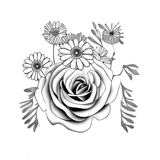 Roman Numeral 5 With Flowers