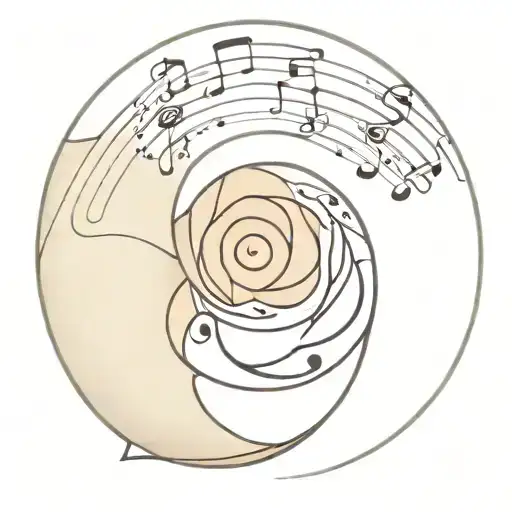 Nautilus Shell With Music Notes Intertwined