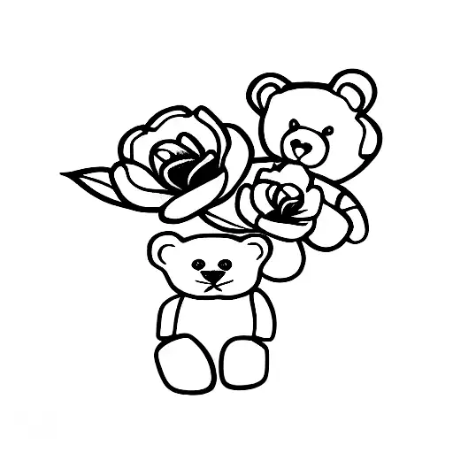 Flower And Teddy Bear