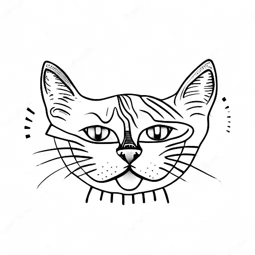 A Minimalist Tattoo Of A Cat Playing A Musical Instrument