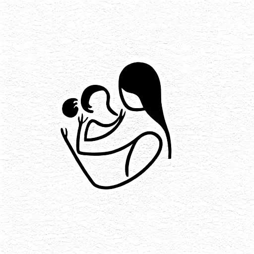 Mother With Daughter And Number Six And Letter M And Letter B