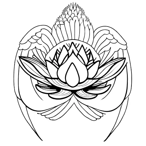 Lotus Flower Merging With An Eagle's Wings