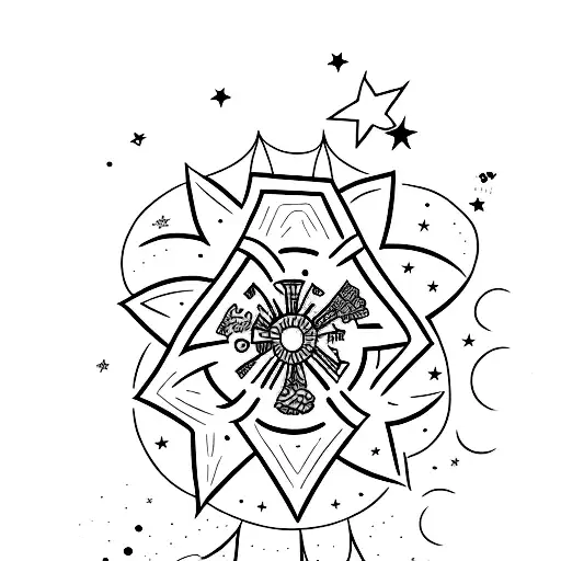 Stars Tattoo With Color