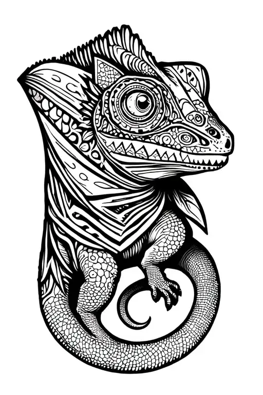 A Chameleon Wearing A Bandana