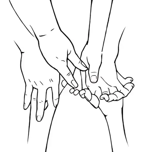 Grandparents And Grandson Hands Grabbing Hands