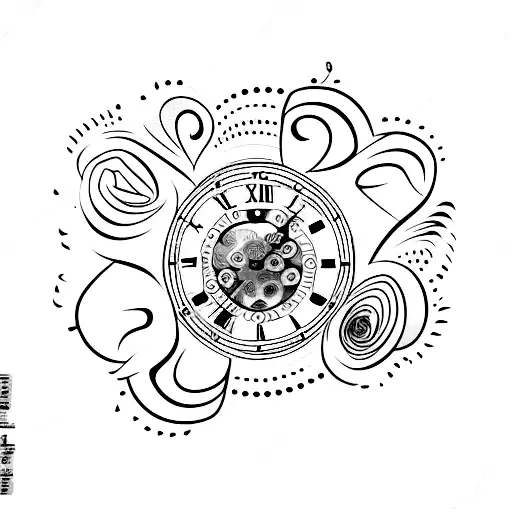 An Old Fashioned Clock With A Small Rose Around It With The I Love You In Arabid