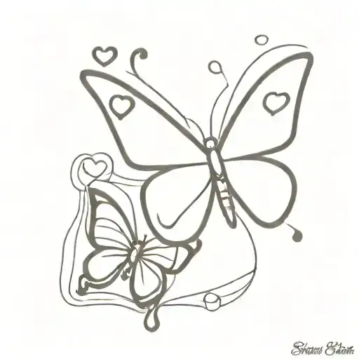 Butterfly With Hearts Playing Card