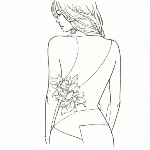 Line Work Tattoo Elegent Back Tat