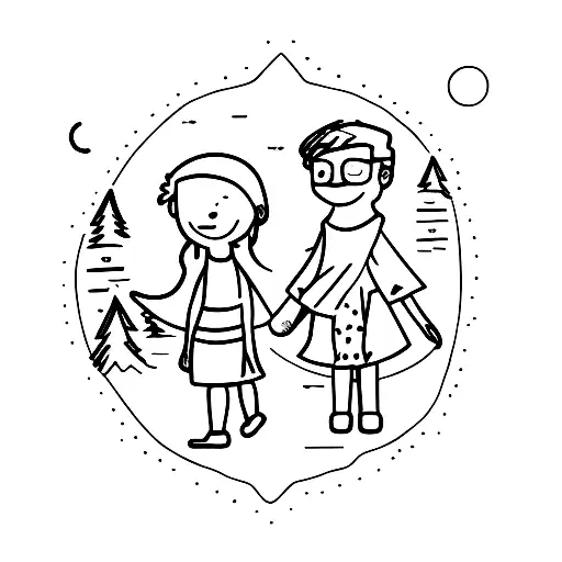 Boy And Girl Love And Mountain