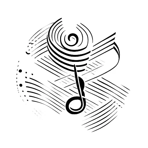 A Minimalist Tattoo Of A Music Note Intertwined With Spotify Logo