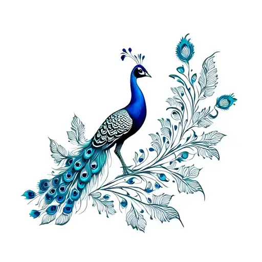 A Peacock Looking Straight