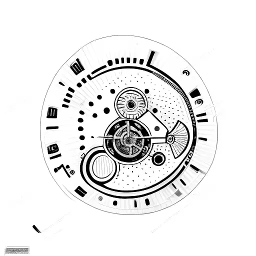 A Minimalist Tattoo Of A Stock Car With A Rolex Watch As Its Wheels