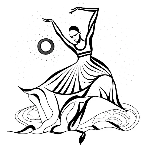 A Graceful Dancer Silhouetted Against A Vibrant Sunset