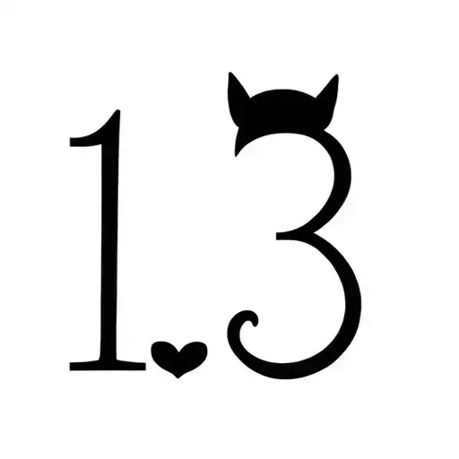 Number 13 With Black Cat