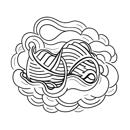 A Minimalist Tattoo Of A Book With Waves Flowing Out Of It