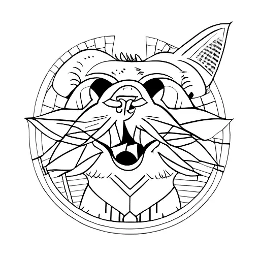 A Minimalist Tattoo Of A School Building With A Cat Sitting On Top