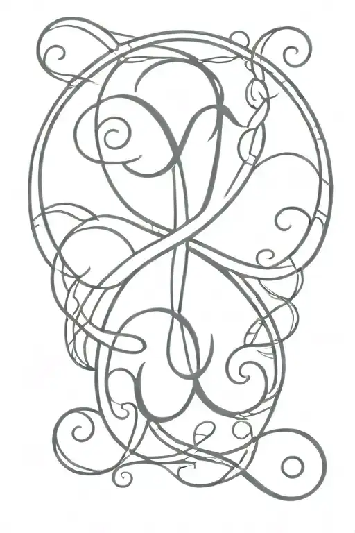 Infinity Symbol With Letters S J Dual Flames