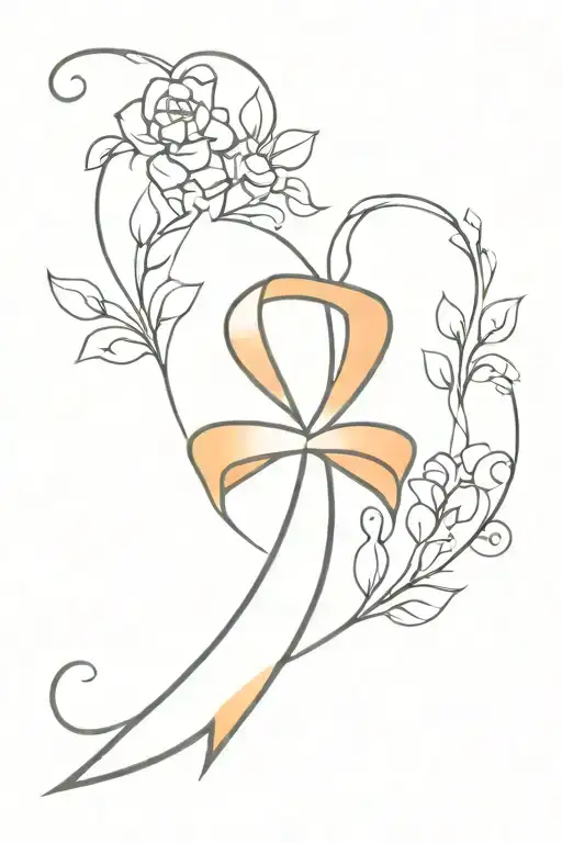 Orange Breast Cancer Ribbon