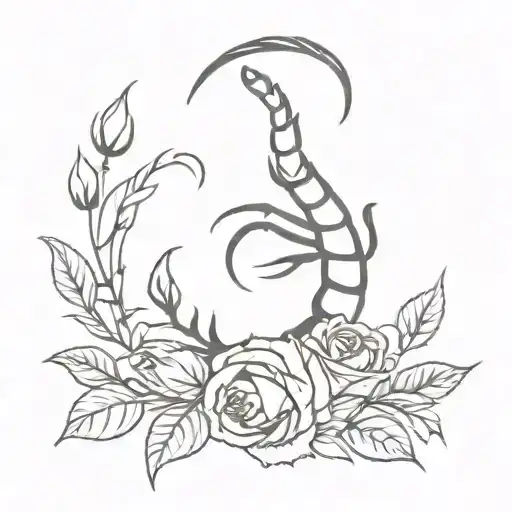Scorpion With Roses With Thorns