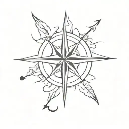 Wind Rose With Key Symbol