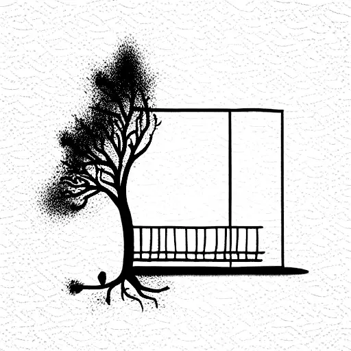 Tree Through A Window With Slide