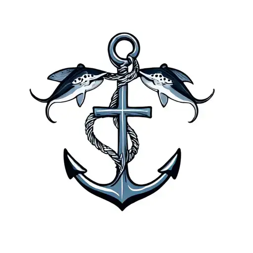 Stingrays With Anchor Intertwined With Cross Incorporated